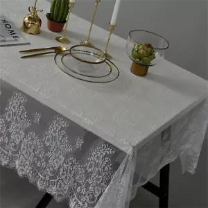Lace Tablecloth Rectangular Embroidered Overlay Halloween Retro Party Decor Home - Picture 1 of 11