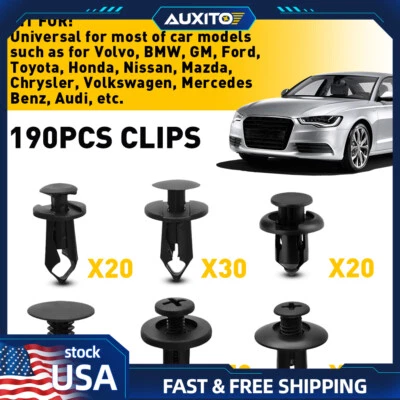 190X Clips Coche para Agujero Remaches de Plástico Retenedor Guardabarros Pasador de Empuje Sujetador Parachoques Foto 1 de 4
