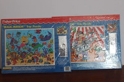 2 Rompecabezas Bandeja Espejo Mágico Fisher-Price 1995 SELLADOS De Colección Foto 1 de 4