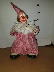 Payaso Papel Maché Vintage con Gorra Rosa Hecho en México - Imagen 1 de 5