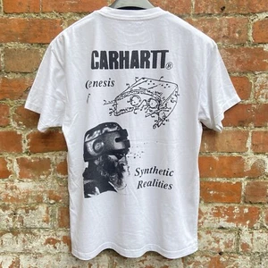 Carhartt WIP Synthetic Realities T-Shirt Small weiß doppelseitige Grafik Skater - Bild 1 von 11