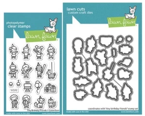 Lawn Fawn Clear Stamp & Die Set TINY BIRTHDAY FRIENDS LF2601 & LF2602 NEW! - Picture 1 of 4