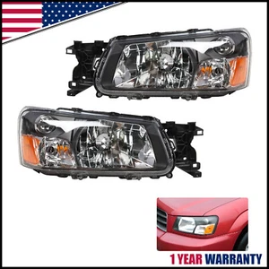 Headlight Set For 2003-2004 Subaru Forester Left and Right With Bulb 2Pc - Picture 1 of 10