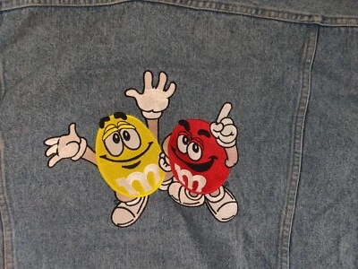 Chaqueta vaquera vintage M&Ms Candy Denim para hombre grande Planet Mars años 90 camionero retro Foto 1 de 4