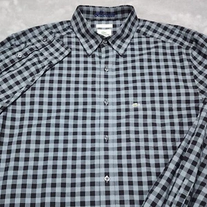 Camisa Lacoste Para Hombre 42 Gris Cuadros Calce Moderno Manga Larga Con Botones Cocodrilo - Imagen 1 de 10