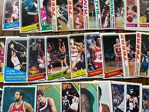 (47) 1974-81 Topps Basketball Cards Vintage Lot Rick Barry Moses Malone Issel - Picture 1 of 8