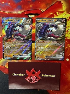 x2 Great Tusk ex - 053/091 Paldean Fates Pokémon Doble Raro - Casi Nuevo/Como Nuevo - Imagen 1 de 2