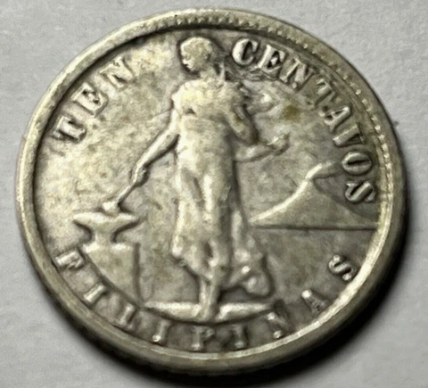 1918-S PHILIPPINES 10 CENTAVO SILVER COIN US MINTED 75% SILVER Cover