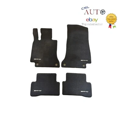 Tapete de assoalho traseiro dianteiro Mercedes-Benz C300 C63 AMG 2015-2018 preto fabricante de equipamento original - Imagem 1 de 4