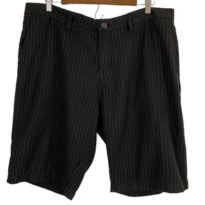 Rusty Mens Bermuda Walking Shorts Size 36 Black Pinstriped Casual - Picture 1 of 7