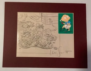 Lápiz mate Rugrats concepto dibujo animador Len Smith, E.G. Tarjeta firmada diariamente - Imagen 1 de 4