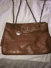 Dkny Tan Brown Leather Handbag Used