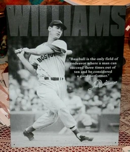 Letrero metálico de béisbol Ted Williams 12 1/2" x 16" - Imagen 1 de 3