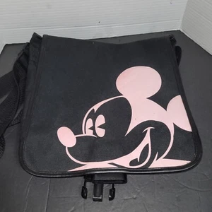 Disney Mickey Travel Messenger Laptop Book Bag Black Light Weight - Picture 1 of 11