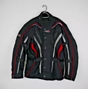 Tuzo Motorcycle Jacket CE Armour Scotchlite Black & Red - Picture 1 of 16