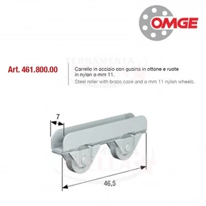 CARRELLO ACCIAIO DOPPIA RUOTA NYLON ART 461 OMGE ANTINA ANTA MOBILE SCORREVOLE - Foto 1 di 1