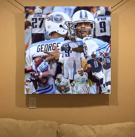 BIG 36x36 EDDIE GEORGE STEVE McNAIR Vinyl POSTER Tennessee Titans football print Cover