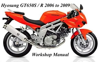 HYOSUNG GT650S / R COMET 2006 to 2009 WORKSHOP MANUAL - PDF Files - Image 1 of 2
