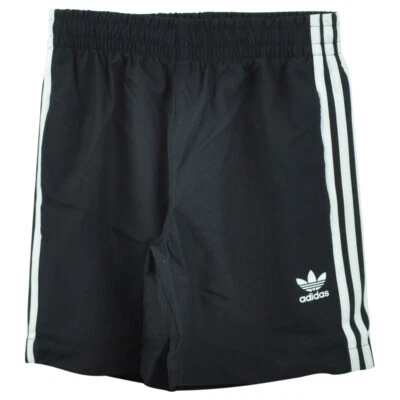 Adidas Clásico 3 Rayas Pantalones Cortos de Natación Cordón Elástico Hombres Adultos Negro Foto 1 de 3