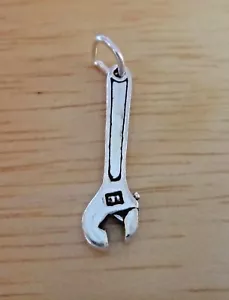 Sterling Silver 3D 23x6mm Wrench Tool Equipment Charm! - Picture 1 of 3