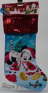 Medias Disney 90 años Navidad 16" Minnie Kissing Mickey Mouse nuevas con etiquetas - Imagen 1 de 1