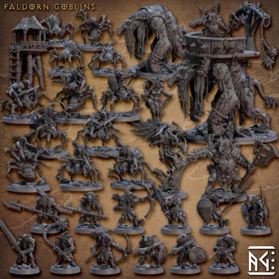 Artisan Guild Miniature D&D/wargames Faldorn Goblins in resina 3d print