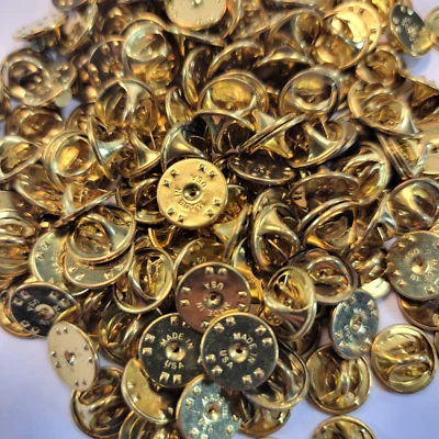 Cierres traseros de embrague de latón protectores pinback mariposa hechos en EE. UU. Elige cantidad Foto 1 de 3