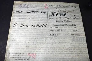 150 Jahre alter Indenture Leasing/Vertrag John Abbott Esq., Bromley Middlesex, Engla - Bild 1 von 14