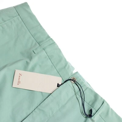 Pantalones chinos/informales Zanella nuevos con etiquetas talla 34 EE. UU. Noah en mezcla de algodón verde liso Foto 1 de 4