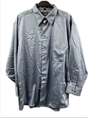 J Ferrar Shirt Mens Medium 16.5 32/33 Blue Button Down Casual Preppy Dressy VTG - Image 1 of 4