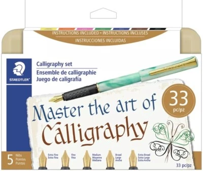 Nuevo en caja Juego de bolígrafos de caligrafía Staedtler 5 plumines 33 piezas SM5 Foto 1 de 4