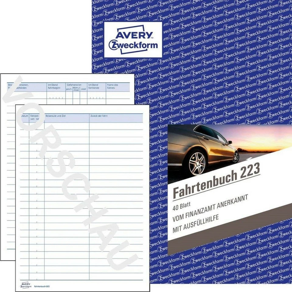 Avery Zweckform 223 Fahrtenbuch Mit Jahresabrechnung