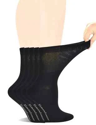 Para mujer 5 pares de calcetines de vestir/diabéticos sin costuras con top sin ataduras talla L Foto 1 de 4