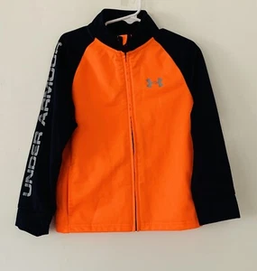 Under Armour Boys Orange And Blue Full Zip Track Jacket Size 5 - Picture 1 of 3