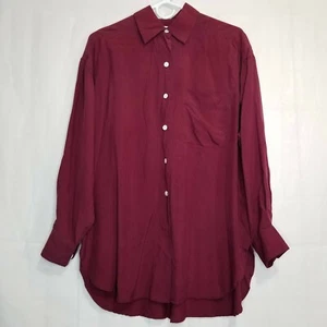 VINTAGE Bananenrepublik Seide mit Knopfleiste Shirt Wein S Safari & Reisekleidung - Bild 1 von 10