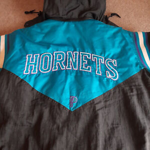 Vintage Charlotte Hornets Jacket Adult XL Pro Player Hooded Winter Coat NBA Men