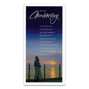 Nostalgic OUR ANNIVERSARY Card "Sunset Dock" by American Greetings + Envelope - Picture 1 of 5