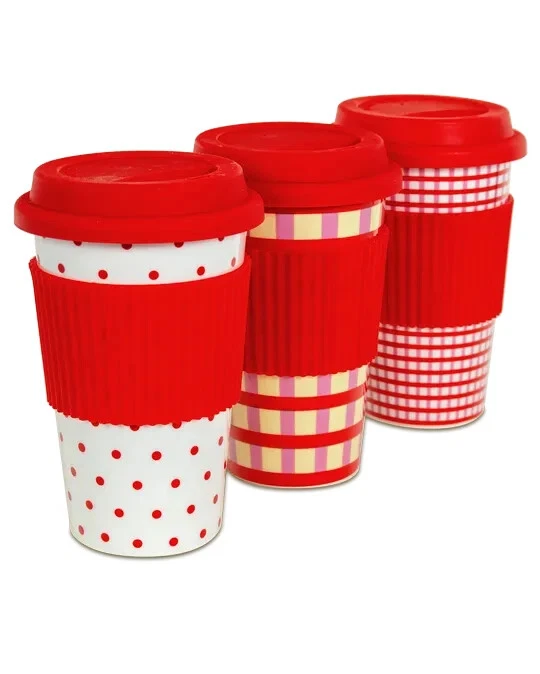 1 Kaffee To Go Becher, Kaffeebecher, Coffee to go, Porzellan 300 ml, Coffee 2go - Bild 1 von 1