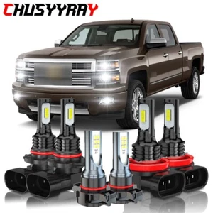 6x White Front Light Bulb Fog Light Kit For Chevy Silverado 1500 2500 2007-2015 - Picture 1 of 12