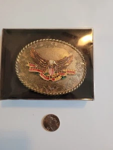 American Eagle Belt Buckle Keep and Bear Arms RainTree 1978 Oval USA 3.5" - Picture 1 of 4