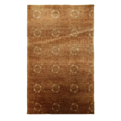 3x5 Hand Knotted Wool Rust Tibetan Transitional Plush Pile Rug - Image 1 of 4