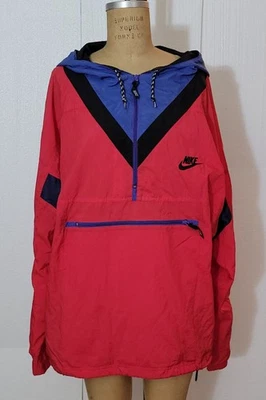 Vintage Nike Pullover Windbreaker Jacket Mens XL Red Quarter Zip Hooded  Anorak - Image 1 of 4