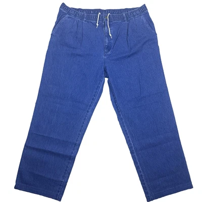 Pantalones de mezclilla Eddie Bauer para hombre 3XL lavado a la piedra cremallera mosca a presión elástico cordón algodón Foto 1 de 4