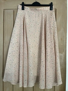 Vintage St Michael M&S Pink Summer Floral Skirt With Underskirt Zip Up  - Picture 1 of 7