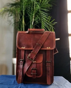 Bag Leather Messenger Men's Vintage Shoulder Laptop Genuine Briefcase Satchel - Picture 1 of 3