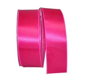 Fuchsia Satin Wired Edge Ribbon, 2-1/2 Inch x 50 Yards, 92575W-222-40K, Craft - Picture 1 of 1