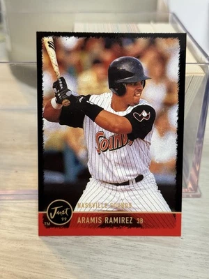 РЕДКАЯ! 1999 Just Minors Арамис Рамирес Черная Граница #128 Nashville Sounds # 48/50 - Изображение 1 из 2