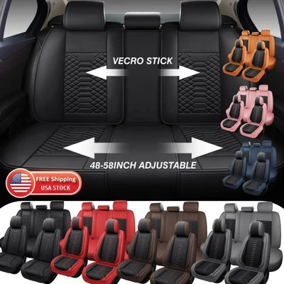 🔥Universal PU Leather 5-Seats Car Seat Cover Front Rear Cushion Pick-up Truck - Imagem 1 de 4