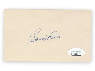 Sam Rice Signed Autographed 3X5 Index Card Senators Hall of Famer JSA CF45851 - Image 1 of 2