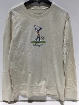 Life Is Good Men's Long Sleeve Crusher Tee Jake Golfing Shirt Size Small - Image 1 of 4